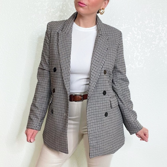 Joie Jackets & Blazers - Joie Double Breasted Plaid Blazer for Women Wool Blend Medium